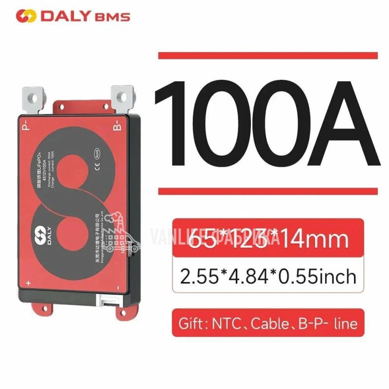 Плата BMS Daly 100A для Lifepo4 16s 48В c bluetooth