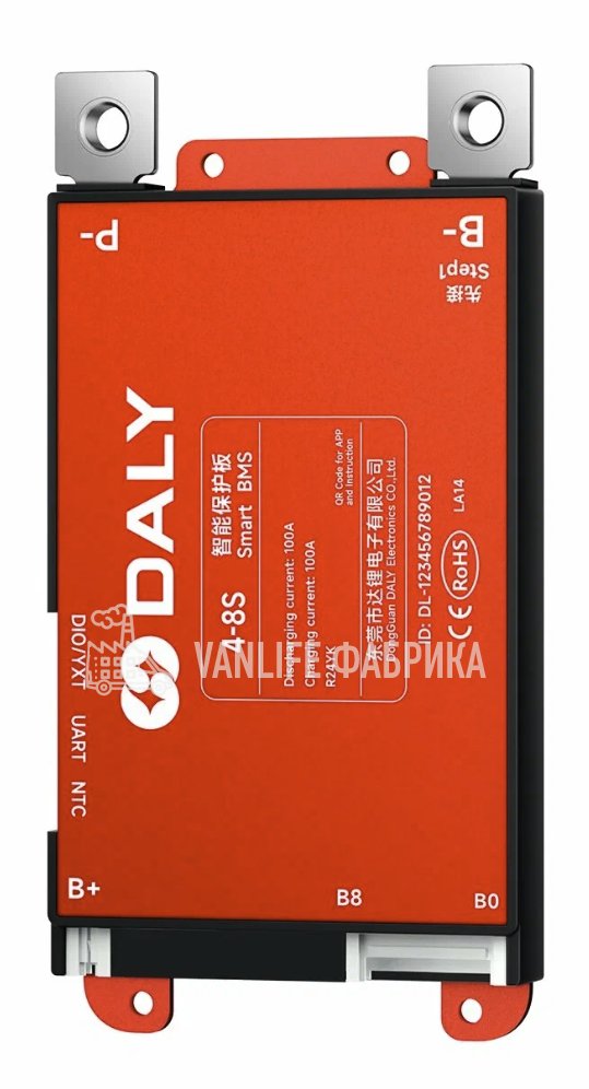 Плата BMS Daly 100A для Lifepo4 4-8s 12В c bluetooth