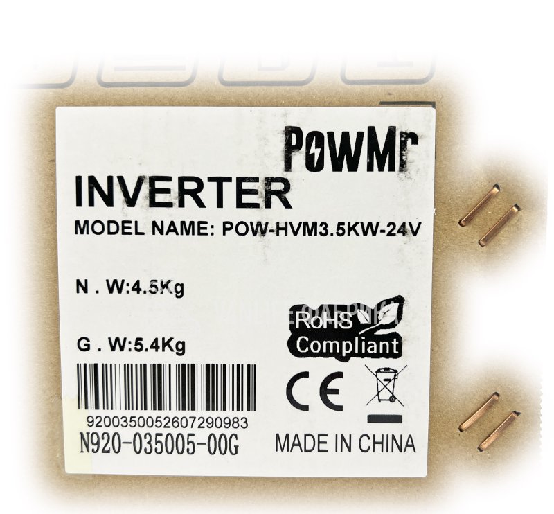 Гибридный инвертор PowMr POW-HVM3.5K-24V-N 24В 3.5кВт